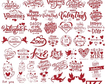 41 Valentine’s Day SVG PNG Bundle | Cute Love Quotes | Hearts ...
