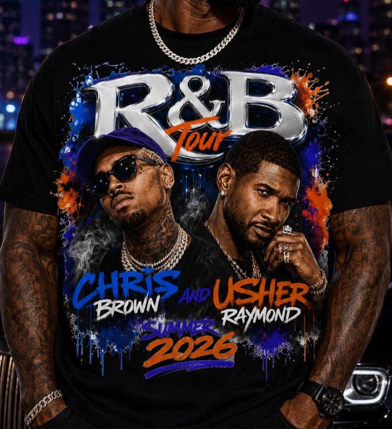 21 Chris Brown Usher Raymond R&B Tour PNG Bundle File | 2026 concert | Hip Hop Singer T-Shirt Design | Sublimation Digital Download