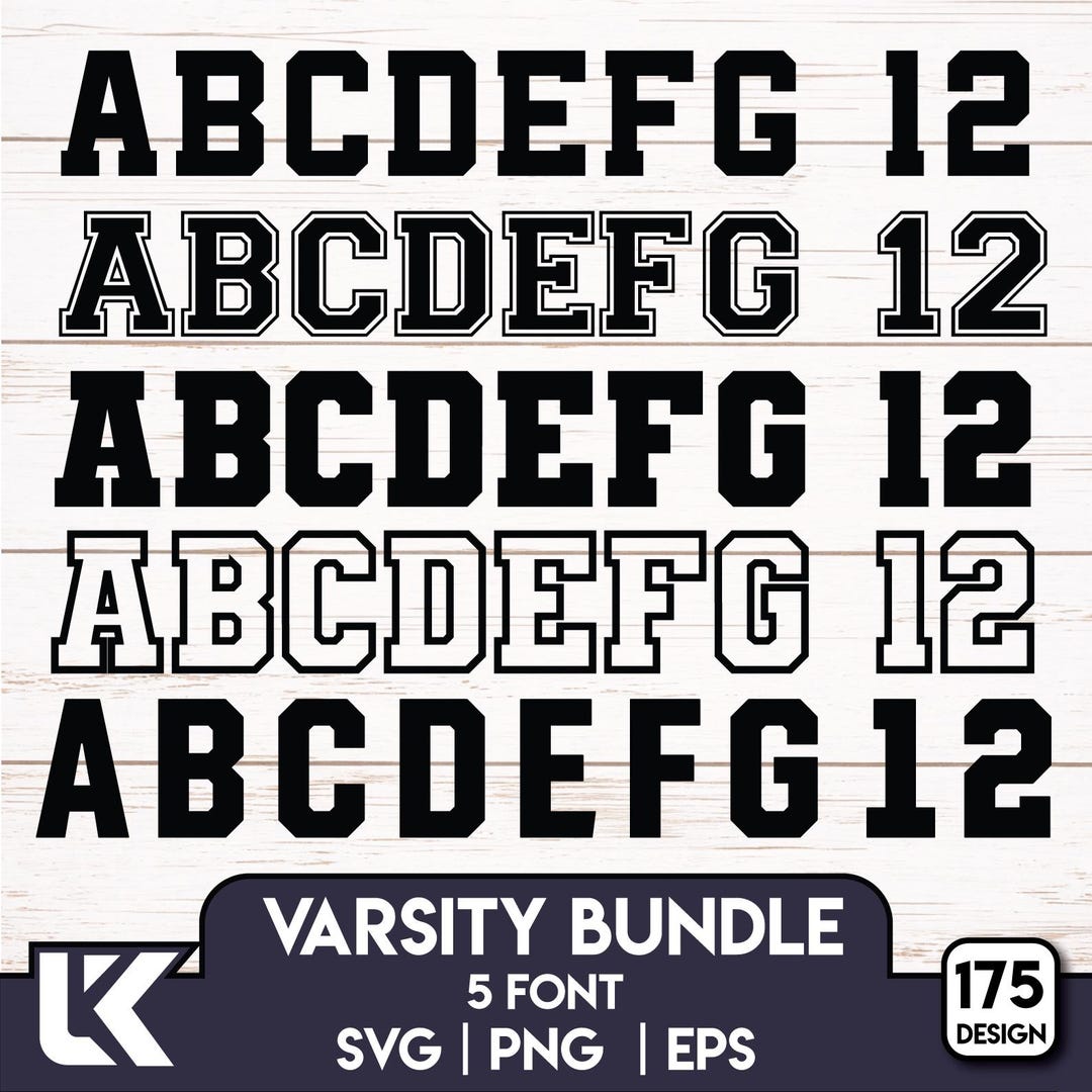 Varsity Font Svg Png | Sports Svg Alphabet | Jersey Font Svg | Varsity ...