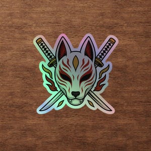 Kitsune Holographic Sticker
