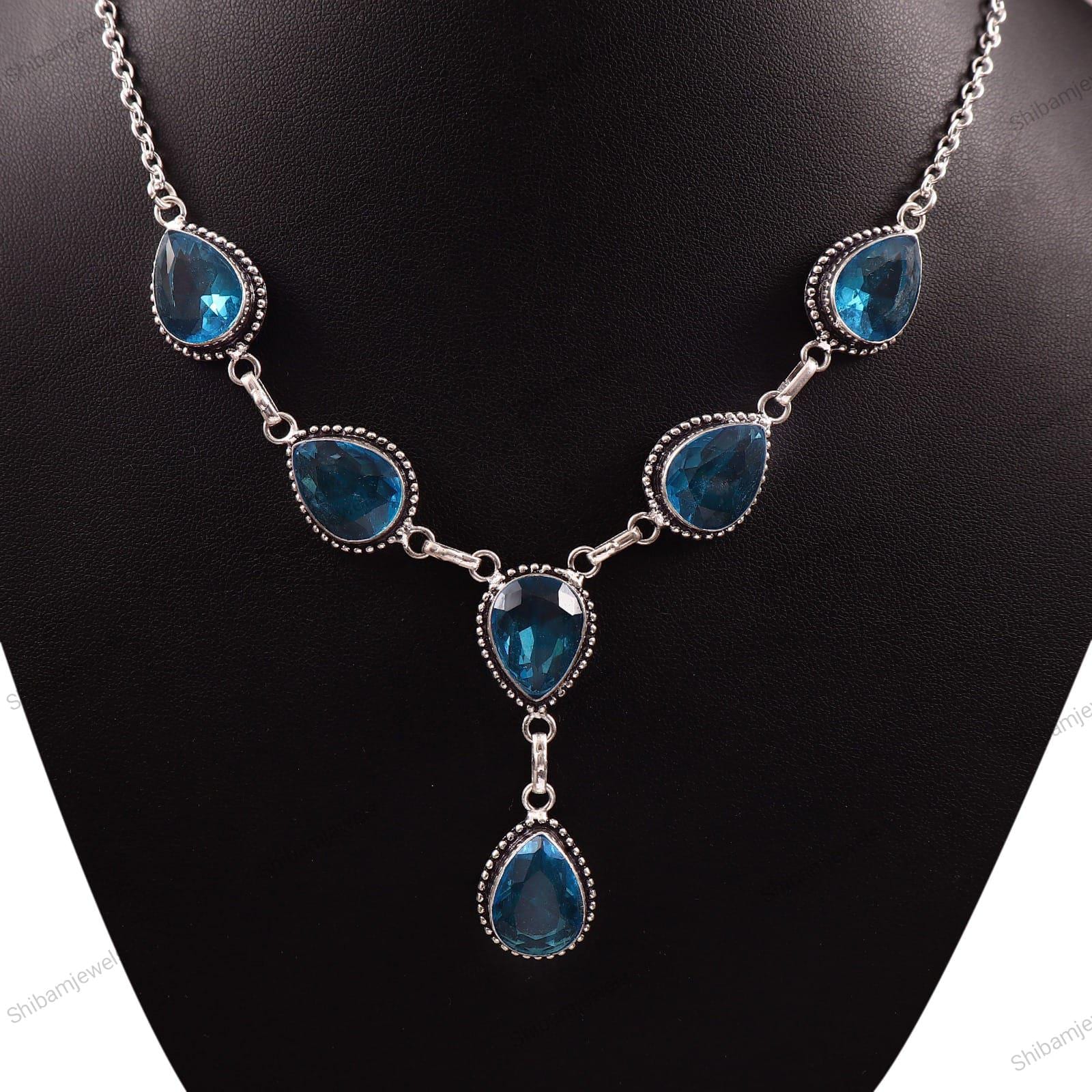 Blue stone necklace - Etsy 日本