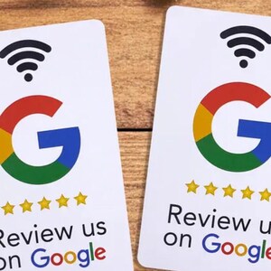 Carte d'évaluation Google simple – blanche (avec NFC)