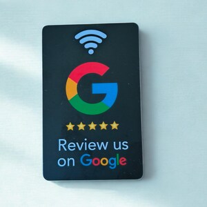 Juego de 2 tarjetas negras de reseñas de Google | Tarjetas NFC | Preprogramadas | Más reseñas sin esfuerzo | Material promocional para empresas