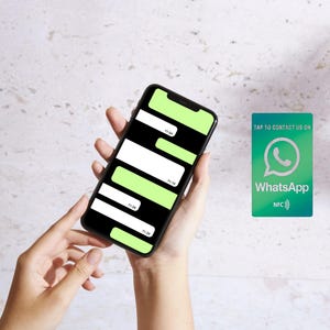 Groene NFC WhatsApp-kaart | Tap-to-Chat Kaartje | Direct Contact via NFC
