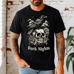 Raven Crow Skull TShirt Halloween Shirt T-Shirt Fall Tee Tshirts Women&#39;s Men&#39;s Oversized Comfort Colors Gift for Raven Crow Lover