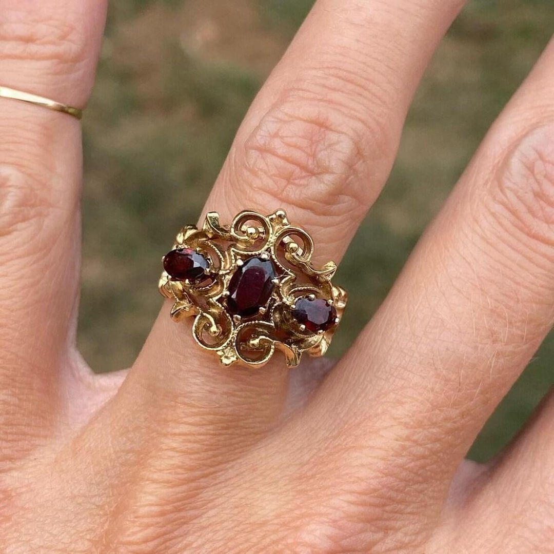 Bague Orteil/midi En Filigrane, Argent 925, Plaqué Or Blanc, Fait Main USA