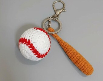 Baseball Set Keychain Crochet Pattern - Easy Crochet 2in1 Baseball Bat & Ball Amigurumi - Sport Crochet Pattern