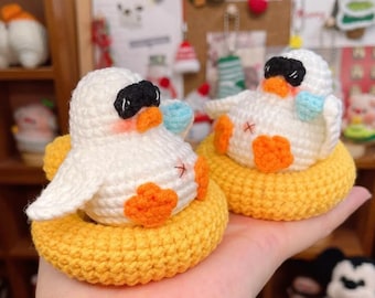 Beach Duck Crochet Pattern - Easy Crochet Duck Amigurumi - Cute Duckling Crochet Pattern - Funny Animal Crochet