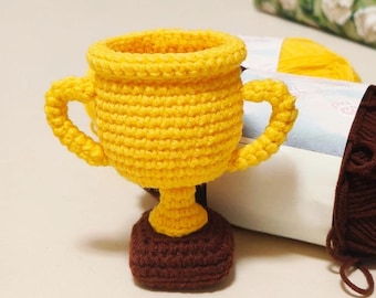 Championship Trophy Crochet Pattern - Mini Championship Trophy Amigurumi Keychain - Sports Crochet Pattern - Cute Gifts For Sports Lovers
