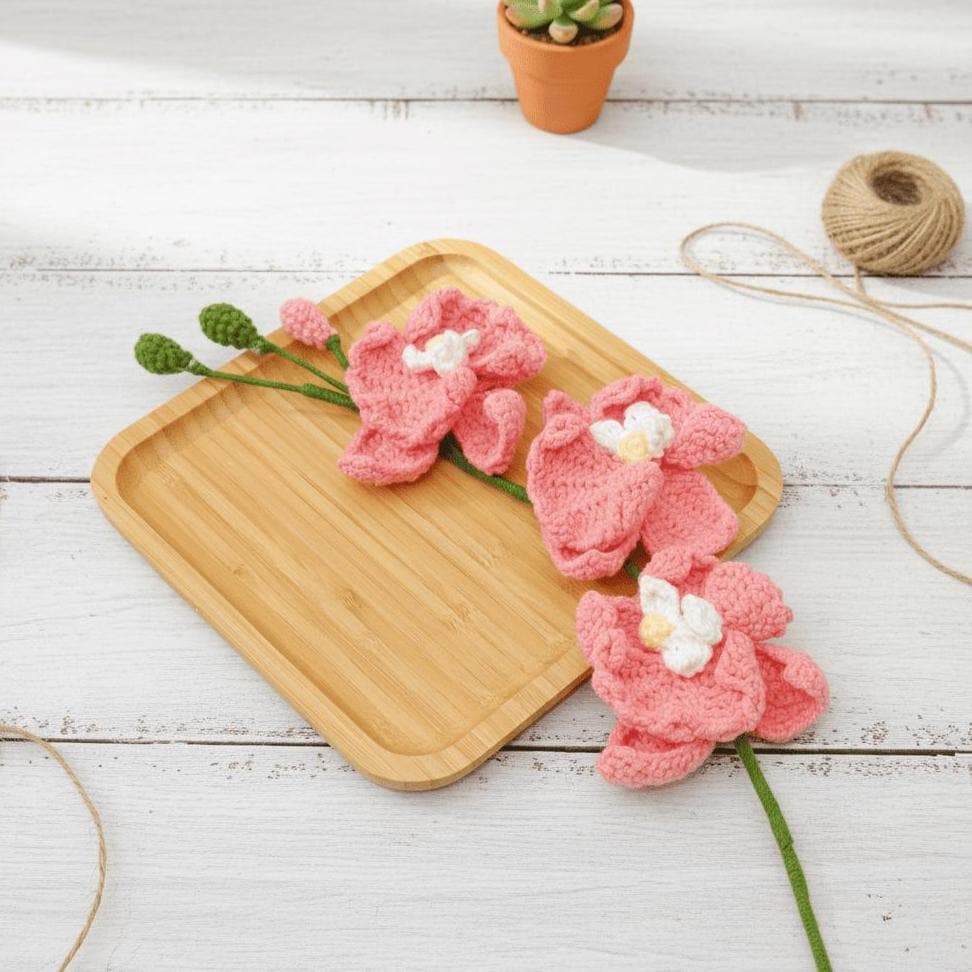 30 Orchid Crochet Patterns to Stitch Elegant Blooms for Home Decor and Gifts 22 Phalaenopsis Orchid Flower Pot Amigurumi