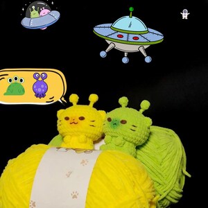 Mini Alien Crochet Pattern - Cute Crochet Alien Amigurumi - Funny Crochet Tutorial, Crochet Mini Alien Keychain Pattern, Cute Animal Crochet image 4