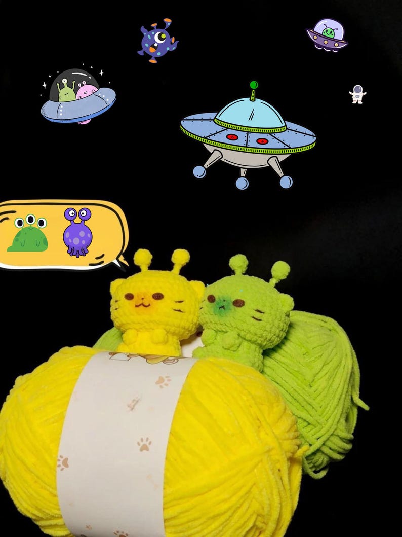 Mini Alien Crochet Pattern - Cute Crochet Alien Amigurumi - Funny Crochet Tutorial, Crochet Mini Alien Keychain Pattern, Cute Animal Crochet image 4
