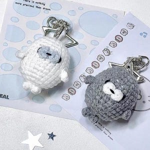 Mini Seal Crochet Pattern - Low sew Crochet Seal Amigurumi Tutorial - Sea Creature Crochet Bag Charm - Easy Crochet Cute Sea Animal