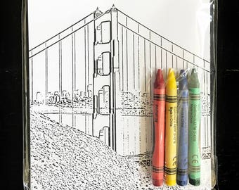 San Francisco Lover's Coloring Cards assorted set of 8