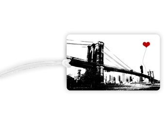 SALE - misprint New York Brooklyn Bridge Luggage Tag - Free Shipping