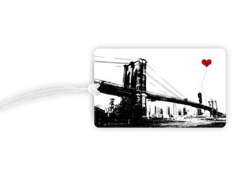 SALE - misprint New York Brooklyn Bridge Luggage Tag - Free Shipping