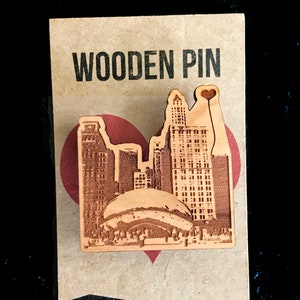 Chicago &#39;The Bean&#39; Wooden Pin