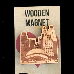Chicago &#39;The Bean&#39; Wooden Magnet