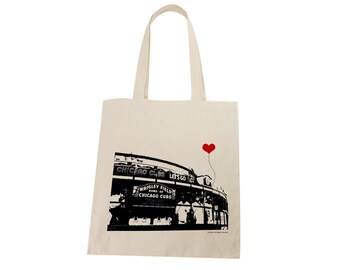 Chicago Cubs Wrigley Field Tote Bag, Wedding Welcome Bag, Party Favor, Bachelor Bachelorette Party, Reusable Bag, Shopping Grocery Bag