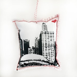 Chicago Bean Fabric Ornament