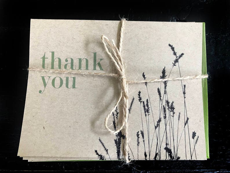 Thank You with Wheat note card set image 3