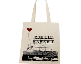 Seattle Pike Place Market Lightweight Cotton Tote Bag