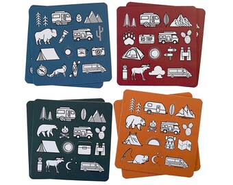 Wilder Outdoor Adventure Reusable Paper Coaster Set of 8