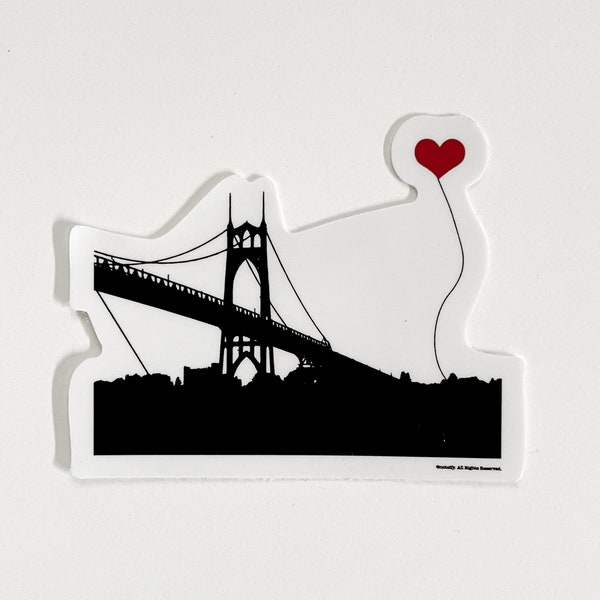Portland Oregon St. John's Bridge vinyl glossy sticker
