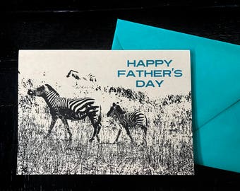 Happy Father's Day Zebras note card