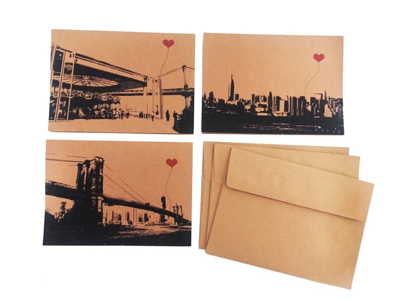 NYC Lover's Brooklyn set of 3 blank note cards image 3