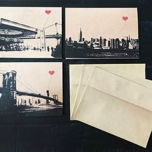 NYC Lover's Brooklyn set of 3 blank note cards image 1