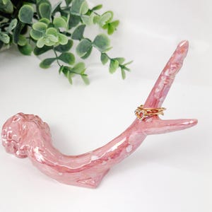 Ring Tree Antler - Ceramic Ring Holder - Jewelry Holder - Deer Antler Ring Holder - Antler