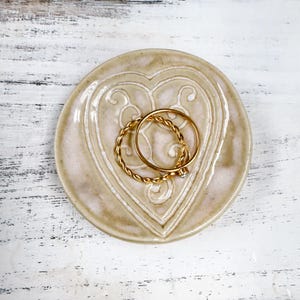 Tiny Ceramic Trinket Dish - Handmade Jewelry Holder -Pottery Tea Bag Holder