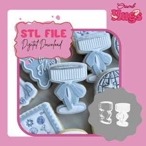 Cocktail med band kakform och fondantpress / debosser STL-fil