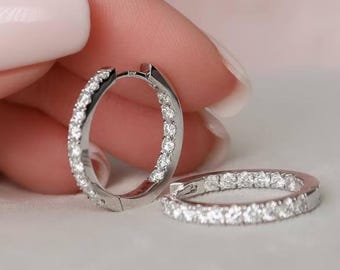 Orecchini A Cerchio Tondi Con Taglio A Diamante Da 1,25" E 30 - Foto 11