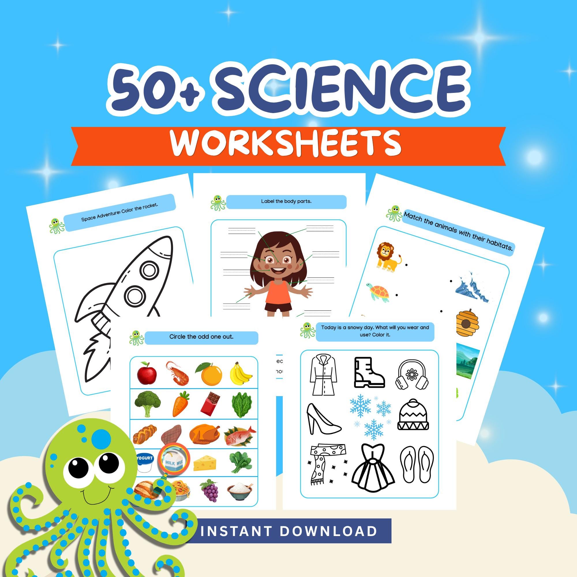 Hojas de trabajo de ciencias - Etsy México, image size:2000x2000