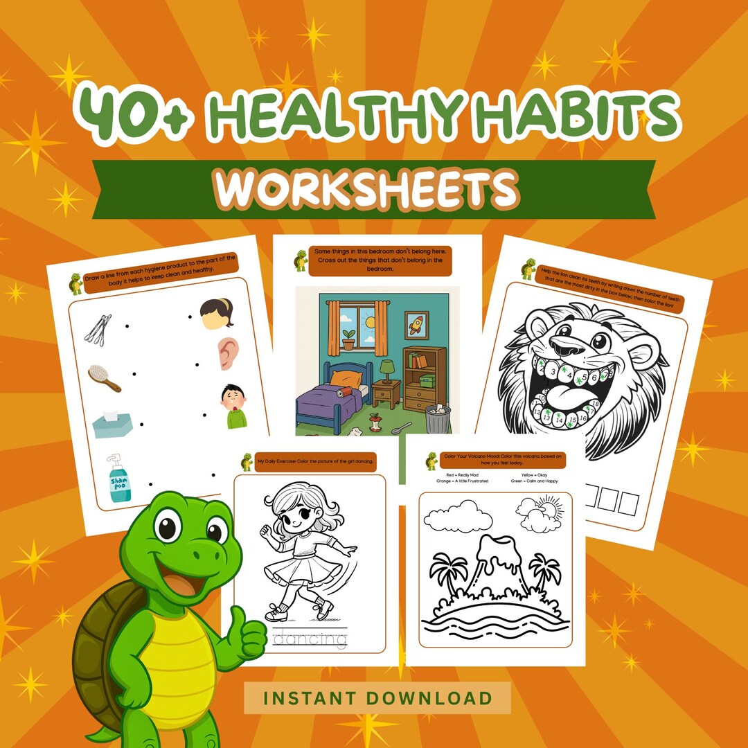 Printable Healthy Habits Worksheets for Kids 40+ Pages Daily