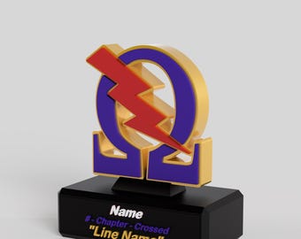 Statuetka bractwa Omega Psi Phi: drukowana w 3D grecka dekoracja, możliwość personalizacji