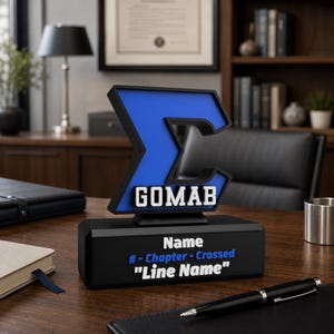 Phi Beta Sigma 3D Statue: Personalized Royal Blue & White Desk Decor
