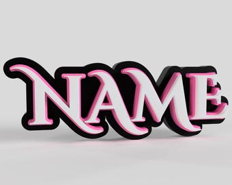 3D Printed Custom Name Sign: Modern Office, Desk Decor