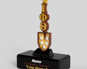 Iota Phi Theta 3D Gedruckte Statue - Benutzerdefiniertes Namensschild | Altgold & Braun Dekor