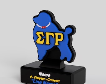 Statua della confraternita Sigma Gamma Rho: decorazione greca stampata in 3D