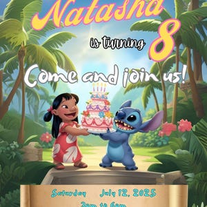 Editable Lilo and stitch Invitation.