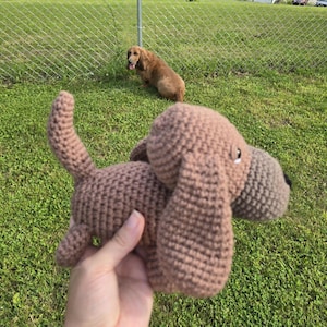 Handmade Crochet Basset Hound Plushie: Custom Amigurumi