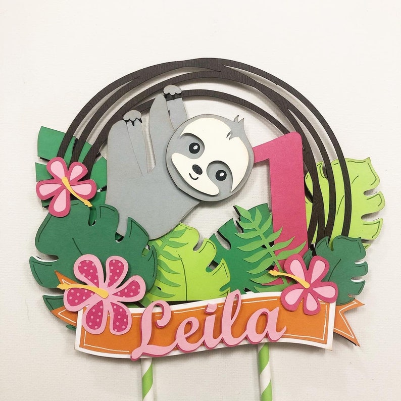 Sloth Cake Topper First Birthday Sloth Party Decorations
