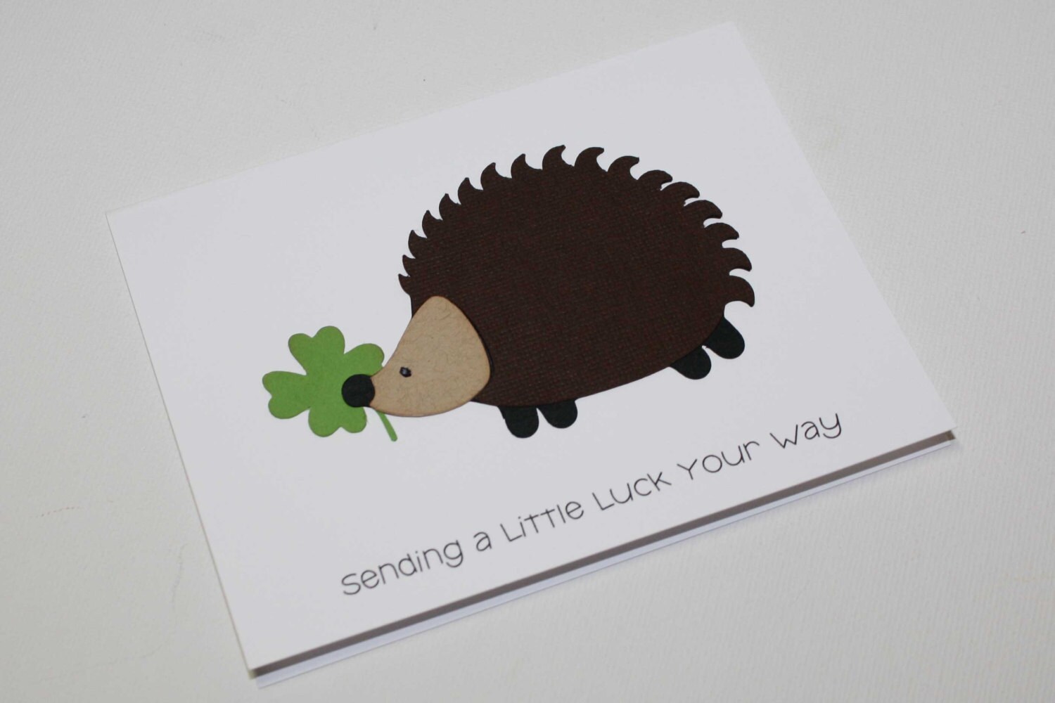 Hedgehog card Good Luck Card Best wishes or St. Etsy