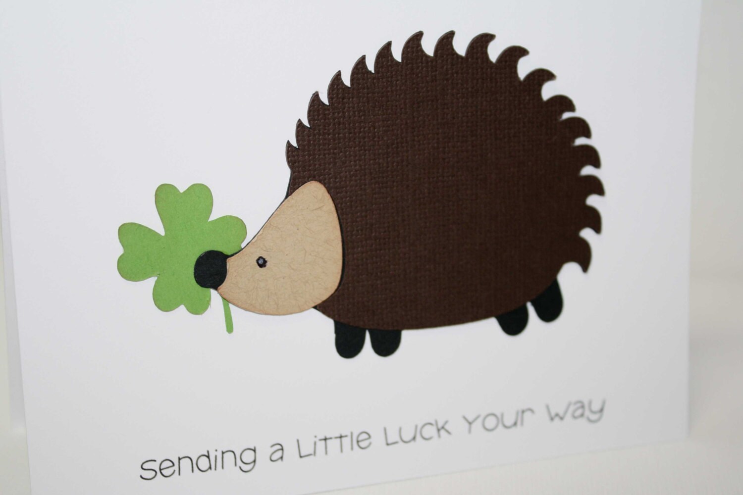 Hedgehog card Good Luck Card Best wishes or St. Etsy