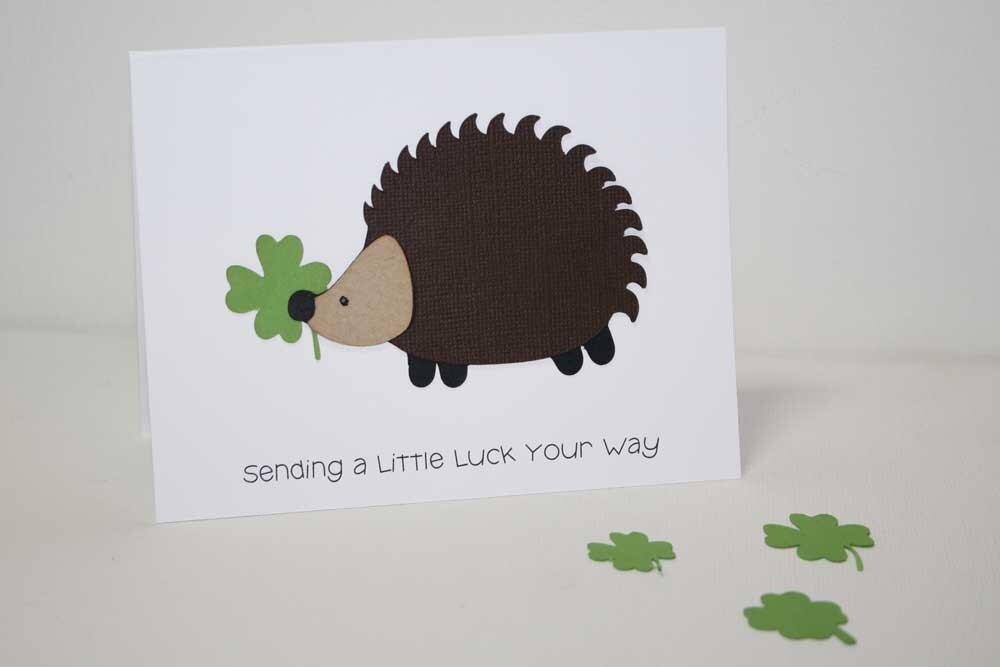 Hedgehog card Good Luck Card Best wishes or St. Etsy