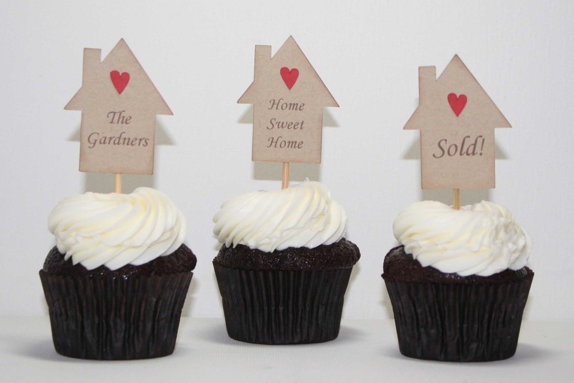 Housewarming cupcake toppers housewarming party cake picks Etsy