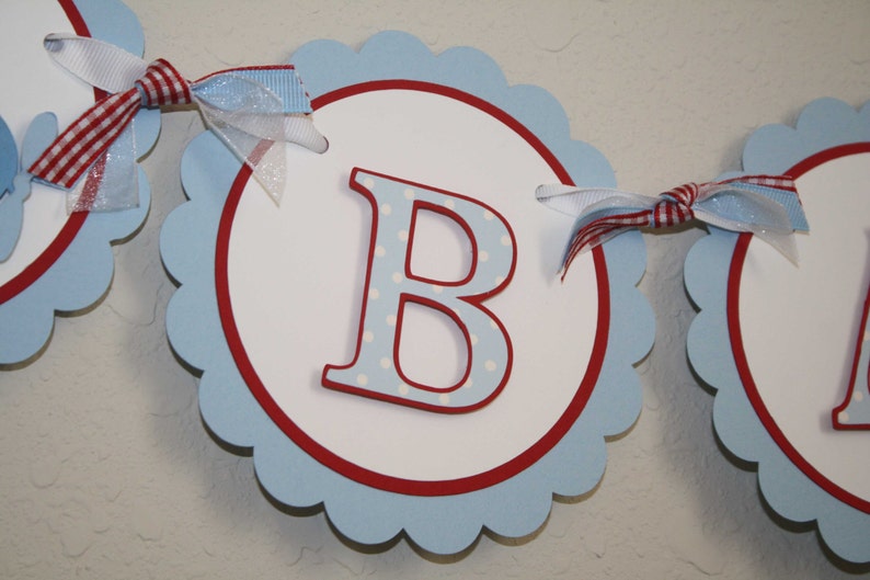 Airplane party banner baby shower or nursery banner
